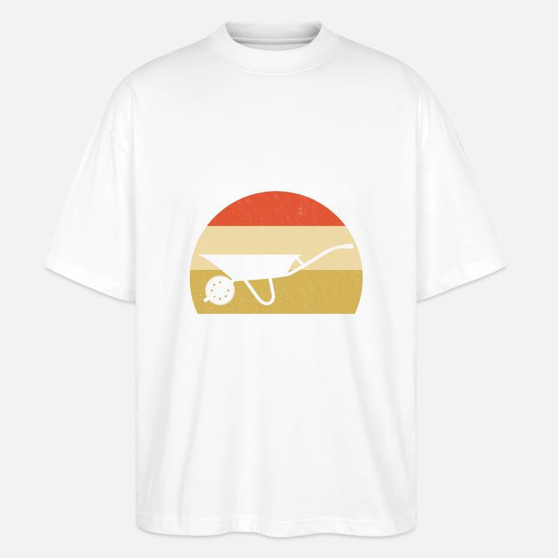 Schubkarre Retro Garten Geschenk - Stanley/Stella Oversized Unisex Bio T-Shirt Blaster 2.0 - Weiß