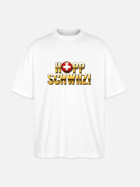 Hopp Schwiiz - Stanley/Stella Oversized Unisex Bio T-Shirt Blaster 2.0 - Weiß