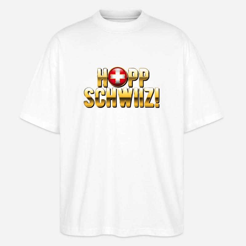 Hopp Schwiiz - Stanley/Stella Oversized Unisex Bio T-Shirt Blaster 2.0 - Weiß