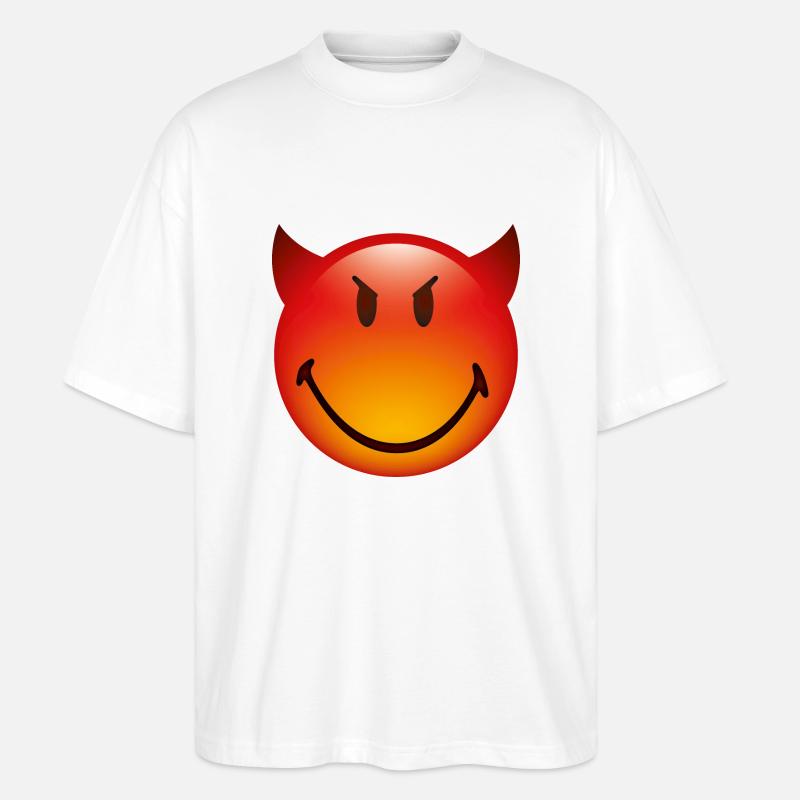 Smiley Glossy Devil - T-shirt bio Blaster 2.0 coupe oversize Stanley/Stella Unisexe - blanc