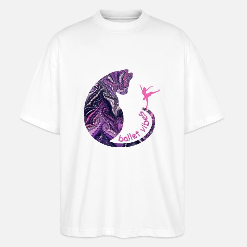 chat avec ballerine e 75 - T-shirt bio Blaster 2.0 coupe oversize Stanley/Stella Unisexe - blanc