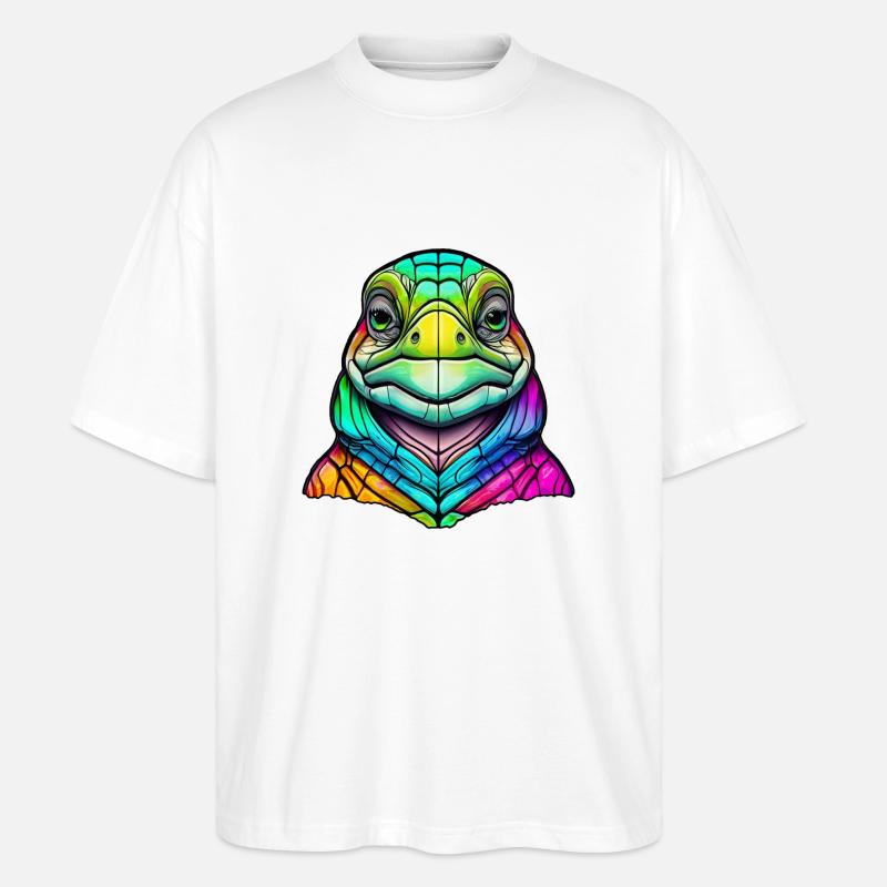 Schildkröte - Stanley/Stella Oversized Unisex Bio T-Shirt Blaster 2.0 - Weiß