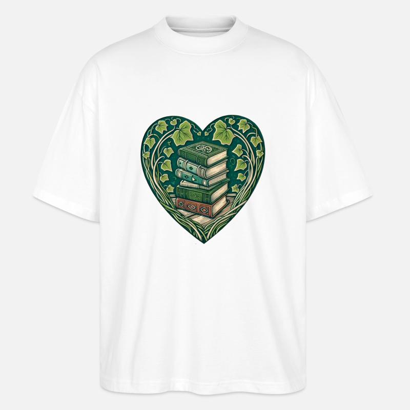Bücherwurm - Stanley/Stella Oversized Unisex Bio T-Shirt Blaster 2.0 - Weiß