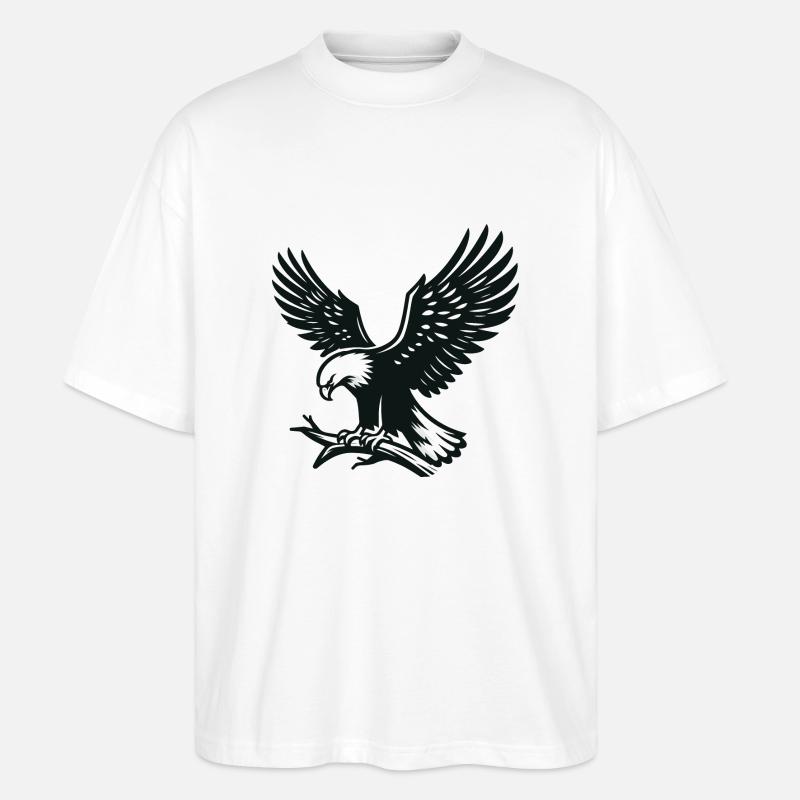 Adler auf dem Ast - Stanley/Stella Oversized Unisex Bio T-Shirt Blaster 2.0 - Weiß