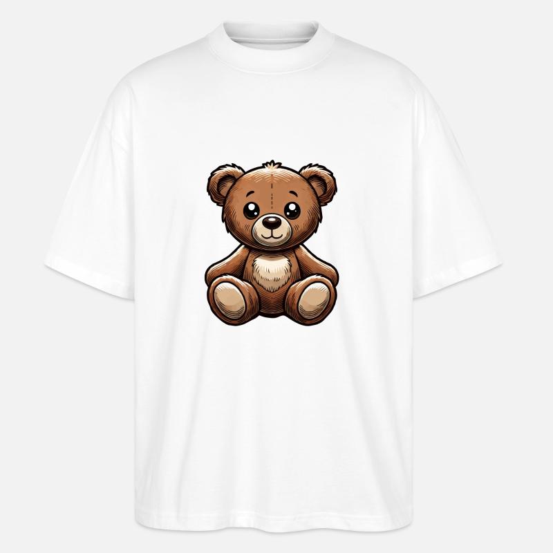 Teddybär - Stanley/Stella Oversized Unisex Bio T-Shirt Blaster 2.0 - Weiß