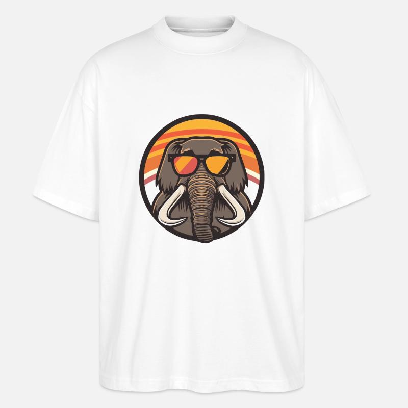 Mammoth Comic Elephant Cool - Stanley/Stella Oversized Unisex Organic T-shirt Blaster 2.0 - white