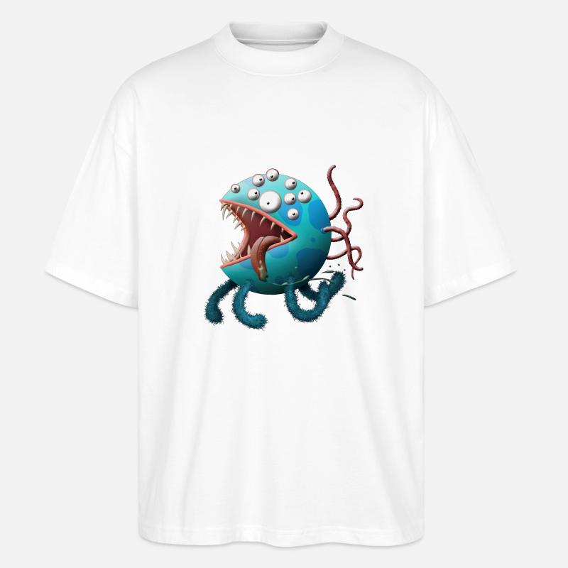 Monster-Möpp - Stanley/Stella Oversized Unisex Bio T-Shirt Blaster 2.0 - Weiß