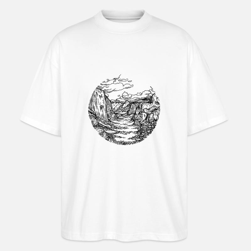 Yosemite Landschaft - Stanley/Stella Oversized Unisex Bio T-Shirt Blaster 2.0 - Weiß