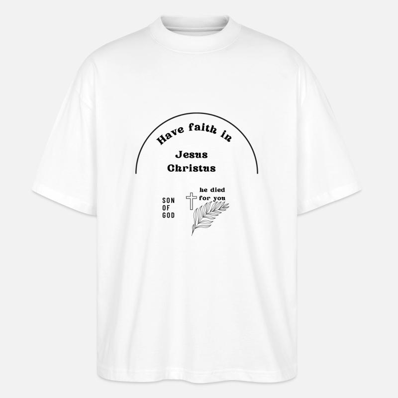Glaube an Jesus - Stanley/Stella Oversized Unisex Bio T-Shirt Blaster 2.0 - Weiß