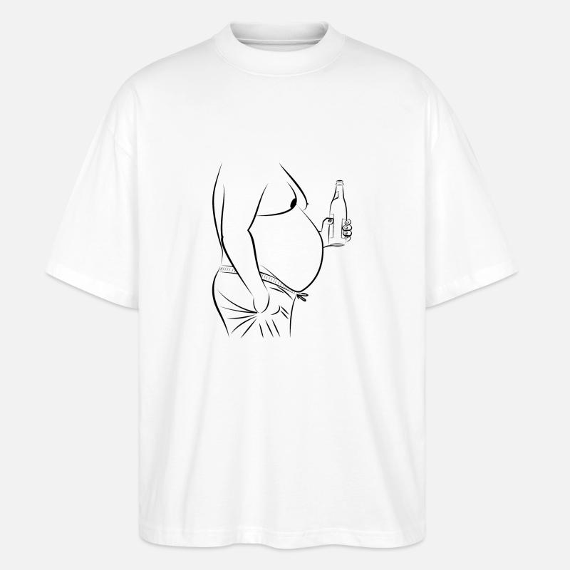 Bierbauch (Geschenkidee) - Stanley/Stella Oversized Unisex Bio T-Shirt Blaster 2.0 - Weiß