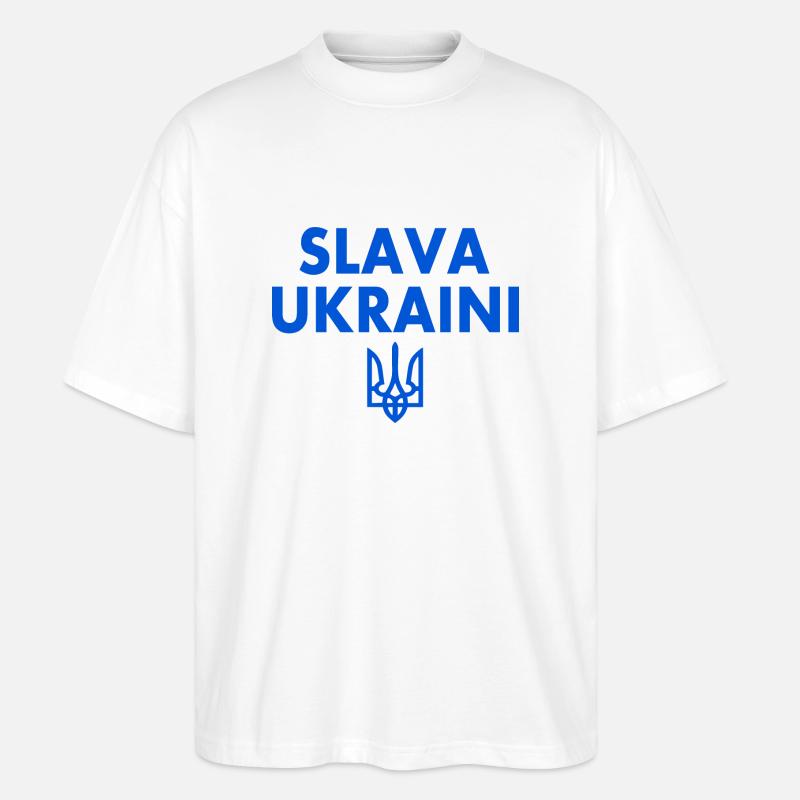 Slava ukraini Ukraina - Stanley/Stella Oversized Unisex Bio T-Shirt Blaster 2.0 - Weiß