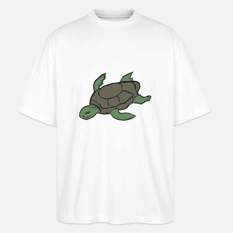 Schildkröte - Stanley/Stella Oversized Unisex Bio T-Shirt Blaster 2.0 - Weiß