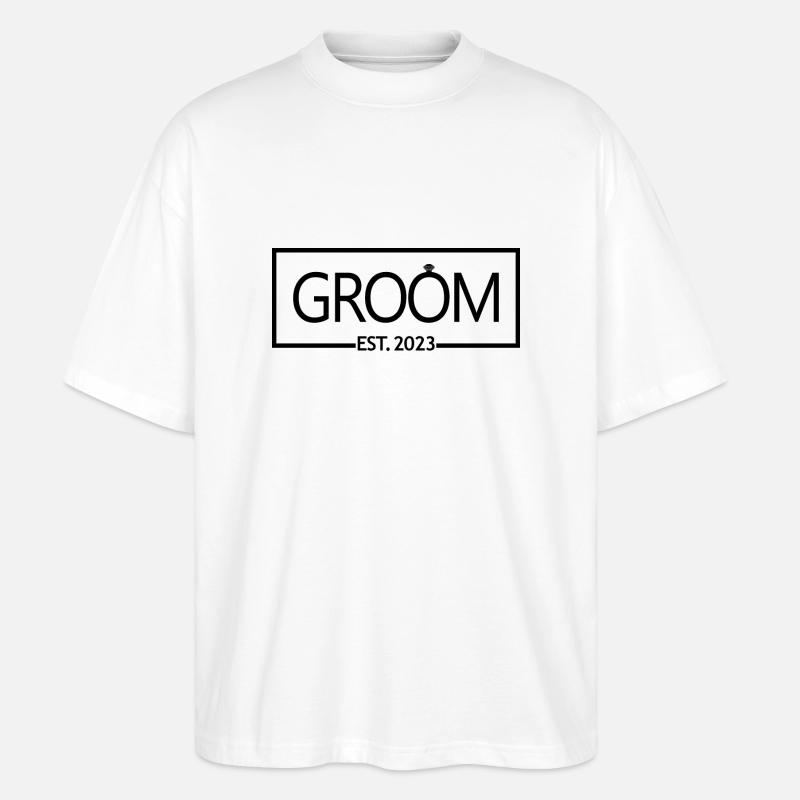 2023 - Ehemann wird Hochzeitsfeier Geschenk - Stanley/Stella Oversized Unisex Bio T-Shirt Blaster 2.0 - Weiß