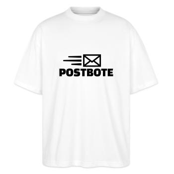 Postbote - Stanley/Stella Oversized Unisex Bio T-Shirt Blaster 2.0 - Weiß - Vorne - Alina (178cm) & Michal (187cm)