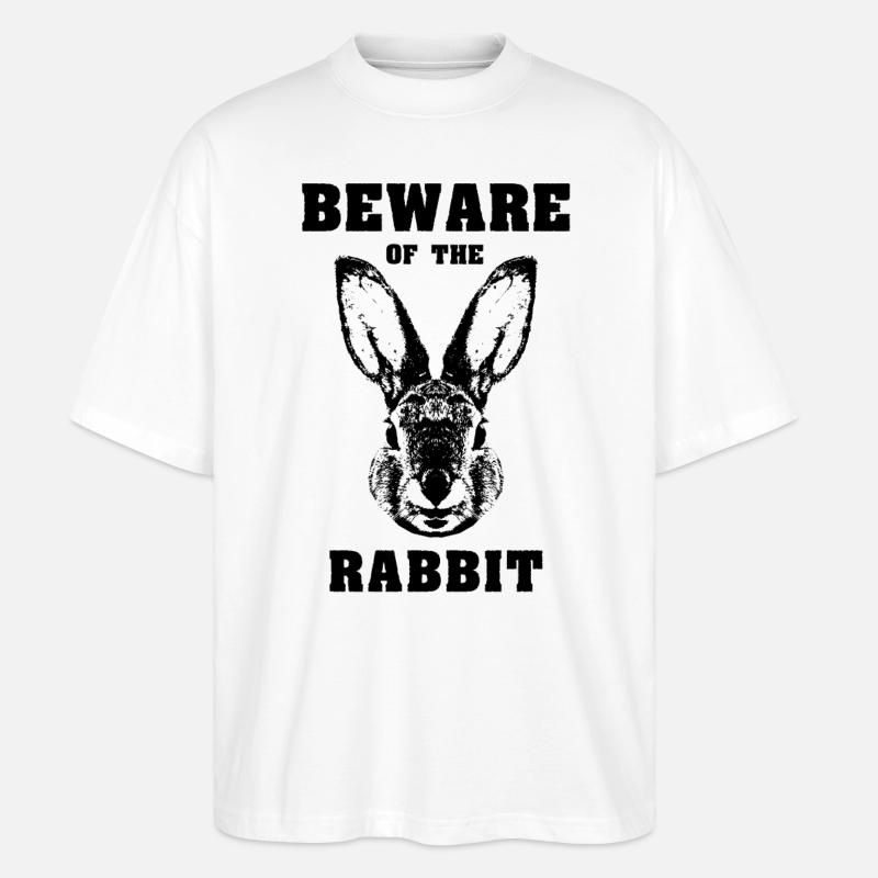 Caution rabbit rabbit - Stanley/Stella Oversized Unisex Organic T-shirt Blaster 2.0 - white