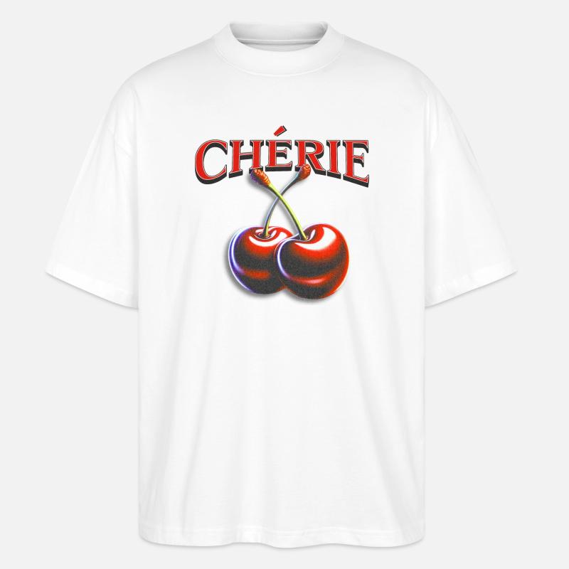 Kirsche Schatz Cherie - Stanley/Stella Oversized Unisex Bio T-Shirt Blaster 2.0 - Weiß