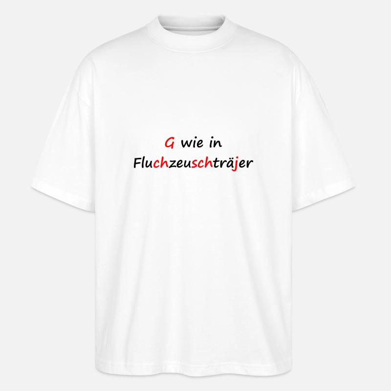 Fluchzeuschträjer Spruch / Dialekt / Kölsch - Stanley/Stella Oversized Unisex Bio T-Shirt Blaster 2.0 - Weiß