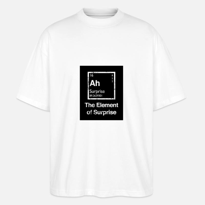 Das Element der Überraschung - Stanley/Stella Oversized Unisex Bio T-Shirt Blaster 2.0 - Weiß