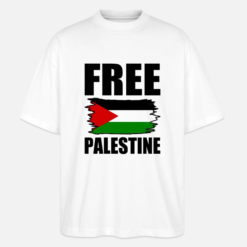 Free palestine - Stanley/Stella Oversized Unisex Bio T-Shirt Blaster 2.0 - Weiß