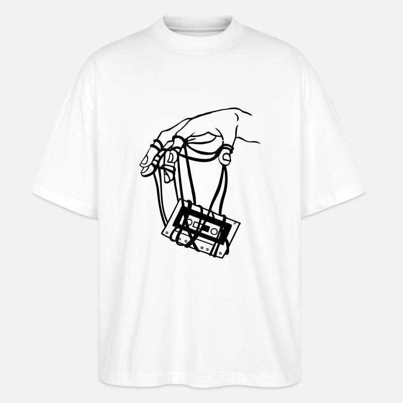 hand & tape - Stanley/Stella Oversized Unisex Bio T-Shirt Blaster 2.0 - Weiß