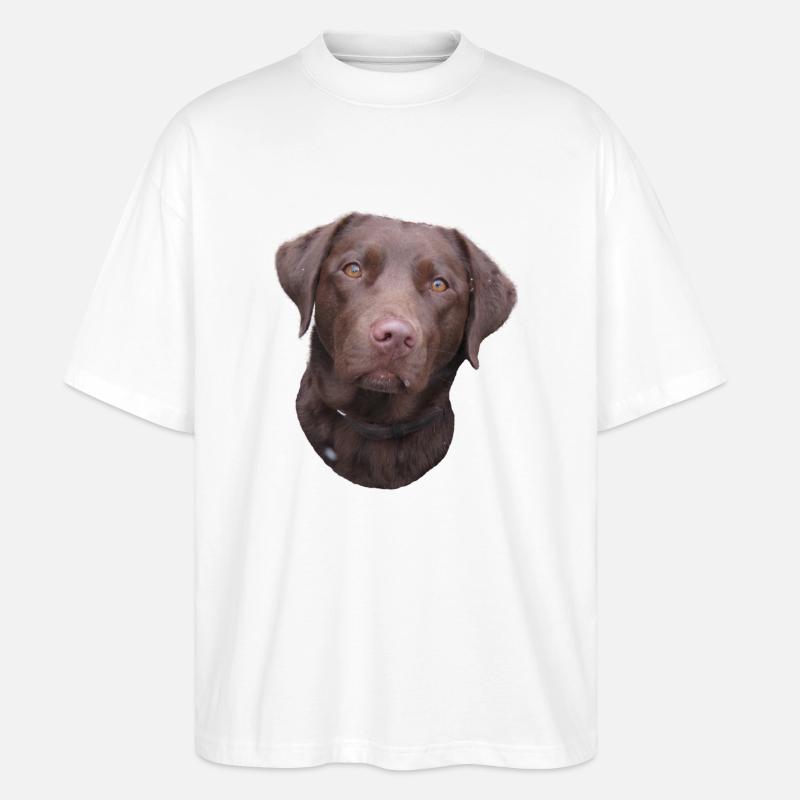 Labrador Kopf - Stanley/Stella Oversized Unisex Bio T-Shirt Blaster 2.0 - Weiß