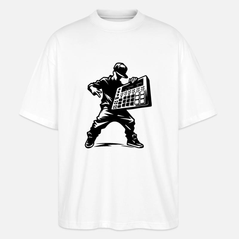 Beatmaker With Sampler - Stanley/Stella Oversized Unisex Organic T-shirt Blaster 2.0 - white