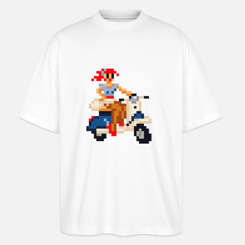 pixel pinup: scooter - Stanley/Stella Oversized Unisex Bio T-Shirt Blaster 2.0 - Weiß