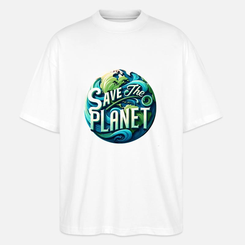 Save the planet - Stanley/Stella Oversized Unisex Bio T-Shirt Blaster 2.0 - Weiß