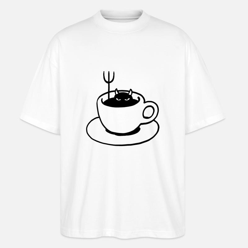 Kaffeeteufel - Stanley/Stella Oversized Unisex Bio T-Shirt Blaster 2.0 - Weiß