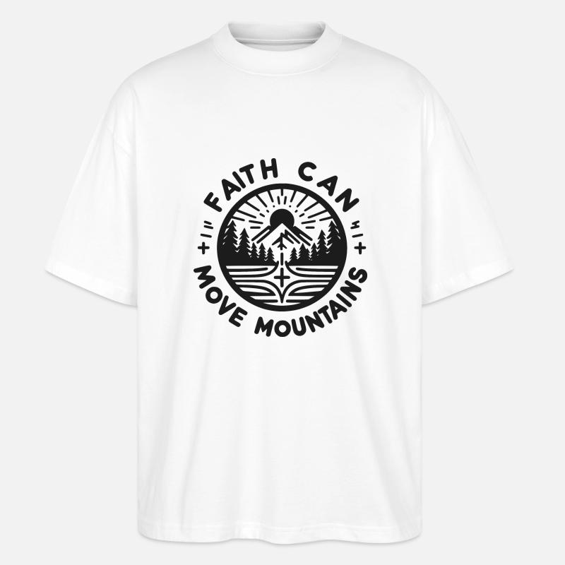 Der Glaube kann Berge versetzen - Stanley/Stella Oversized Unisex Bio T-Shirt Blaster 2.0 - Weiß