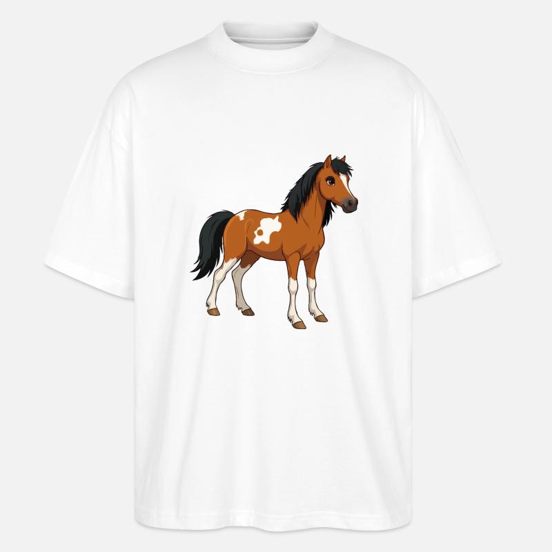 Pferd klein echt - Stanley/Stella Oversized Unisex Bio T-Shirt Blaster 2.0 - Weiß