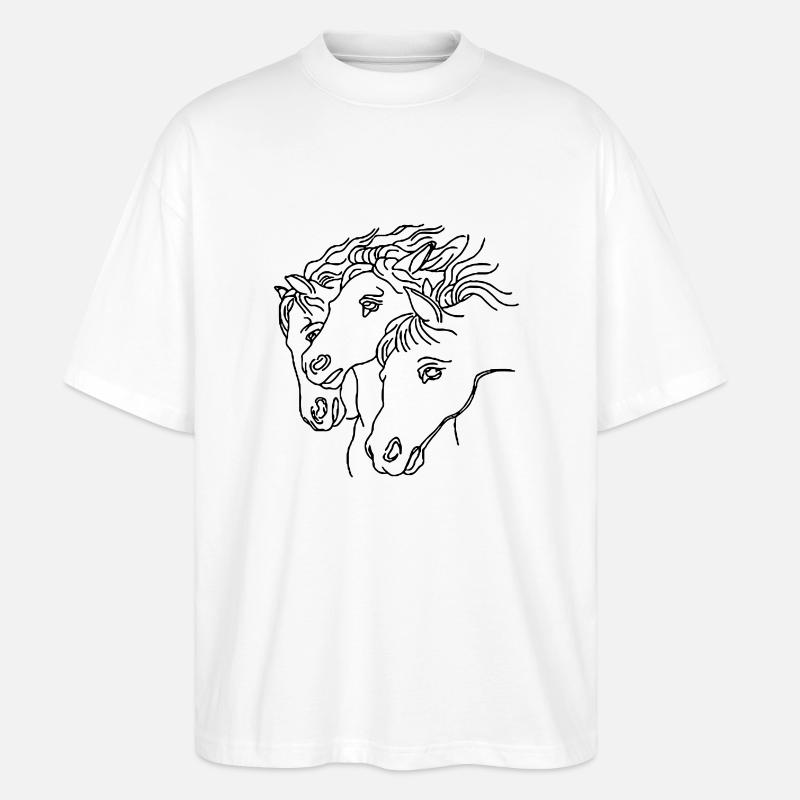 Pferde - Stanley/Stella Oversized Unisex Bio T-Shirt Blaster 2.0 - Weiß