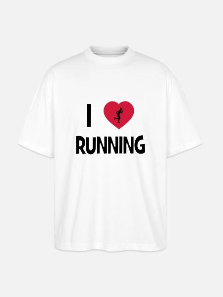 I Love Running - Stanley/Stella Oversized Unisex Organic T-shirt Blaster 2.0 - white