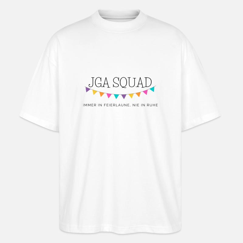JGA SQUAD - Stanley/Stella Oversized Unisex Bio T-Shirt Blaster 2.0 - Weiß
