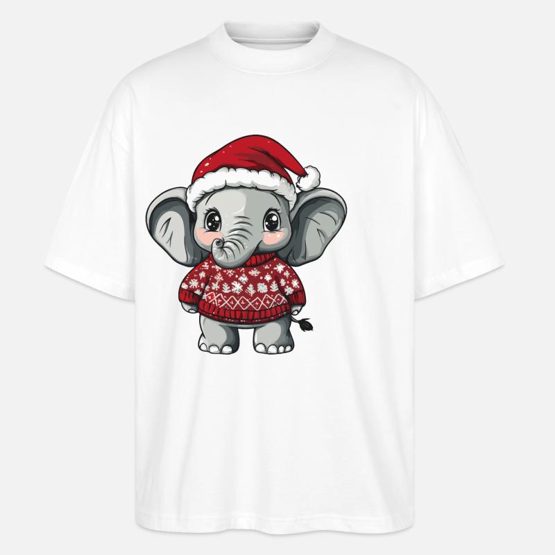 Mammut Weihnachten Comic - Stanley/Stella Oversized Unisex Bio T-Shirt Blaster 2.0 - Weiß