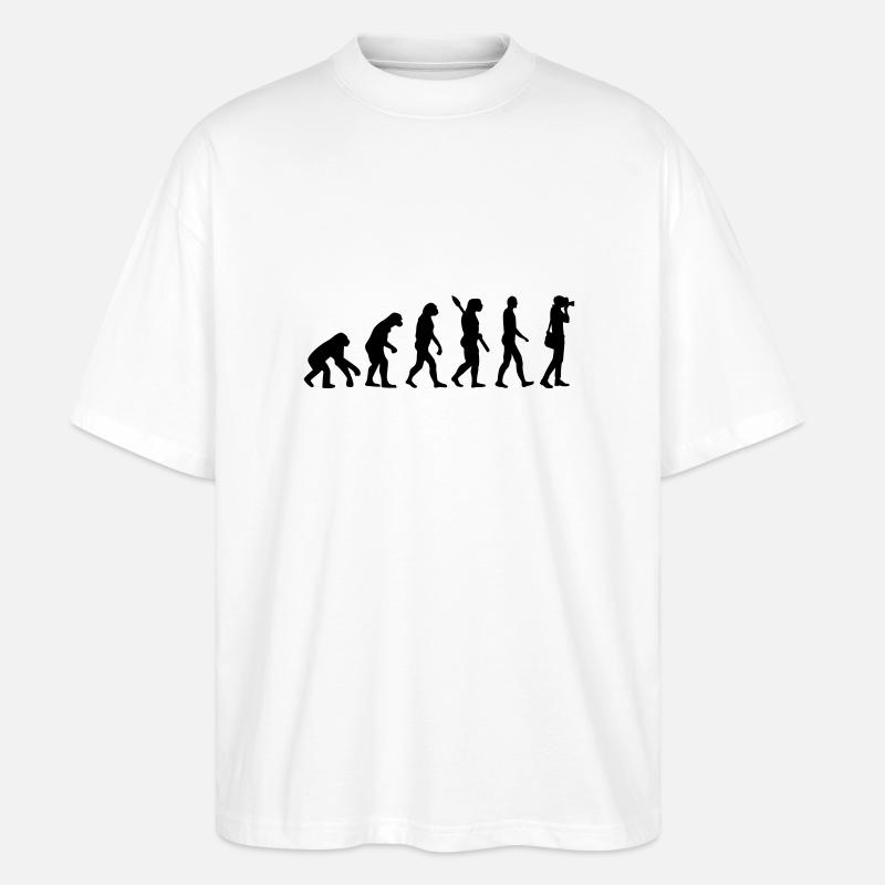 Evolution Photographer - Stanley/Stella Oversized Unisex Organic T-shirt Blaster 2.0 - white