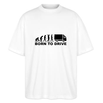 LKW - Stanley/Stella Oversized Unisex Bio T-Shirt Blaster 2.0 - Weiß - Vorne - Alina (178cm) & Michal (187cm)