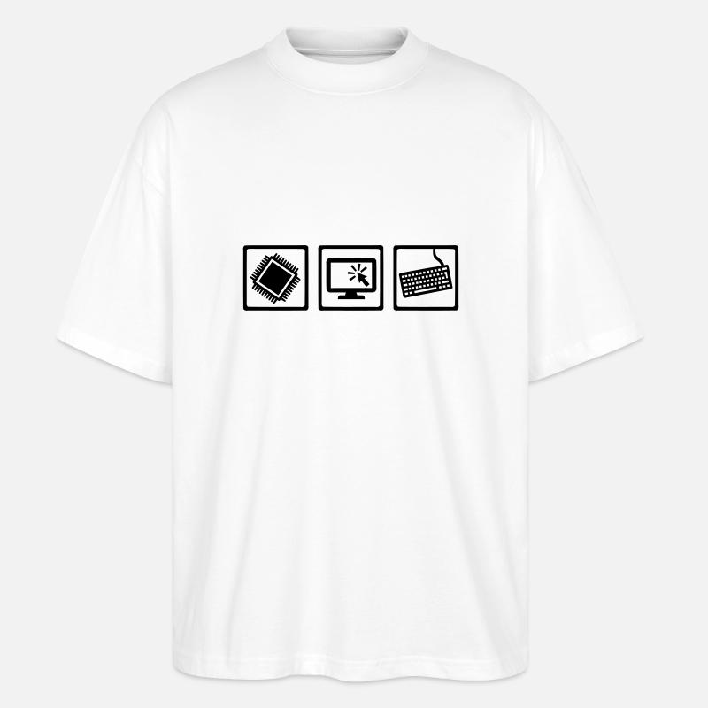 Programmeur - T-shirt bio Blaster 2.0 coupe oversize Stanley/Stella Unisexe - blanc