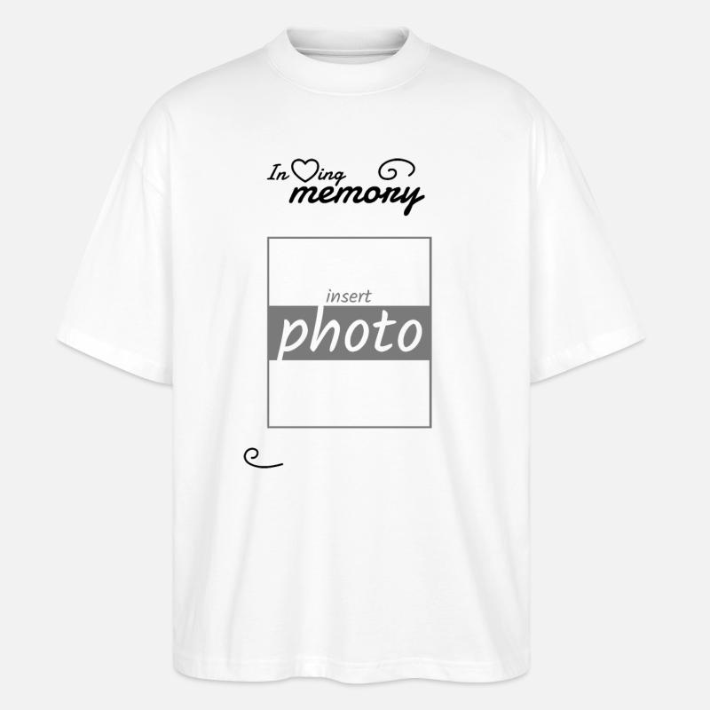 Til minde om - indsæt dit eget billede - Stanley/Stella Oversize Unisex Øko T-shirt Blaster 2.0 - hvid