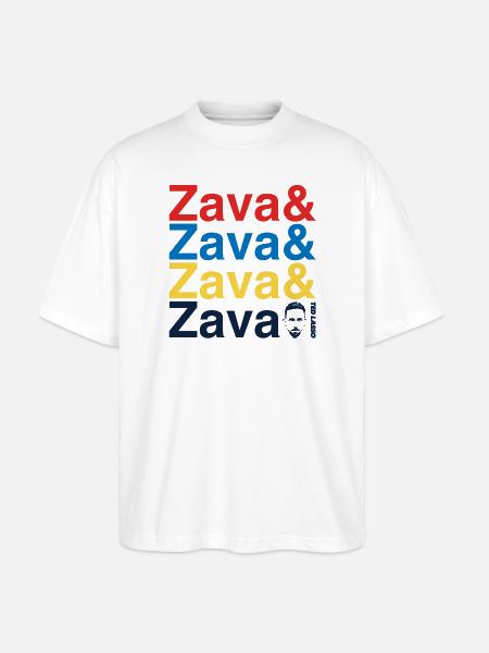 Ted Lasso Zava Schriftzug Bunt - Stanley/Stella Oversized Unisex Bio T-Shirt Blaster 2.0 - Weiß