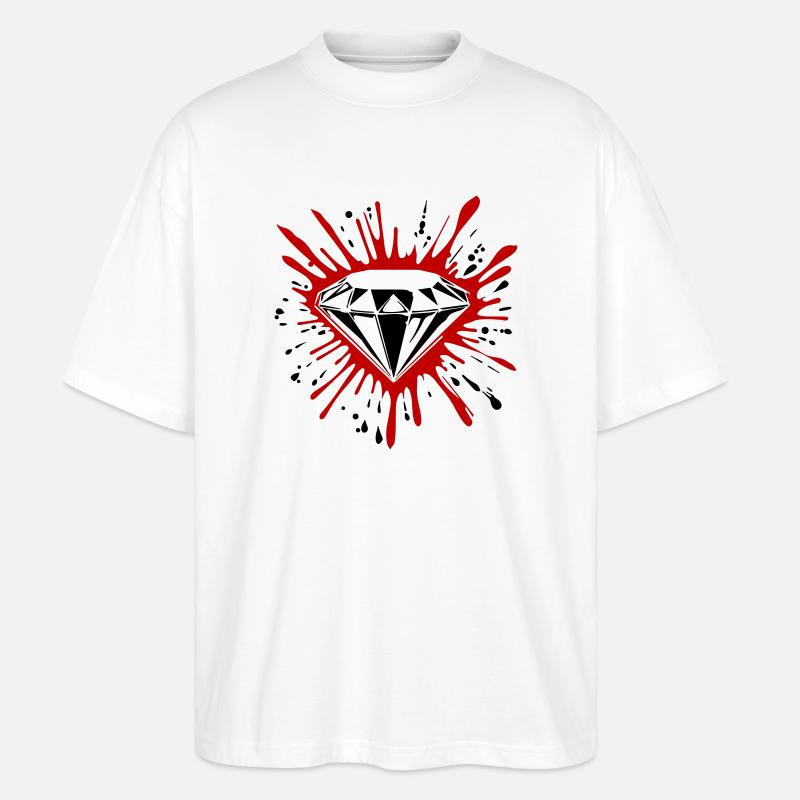 Diamant Symbol Edelstein - Stanley/Stella Oversized Unisex Bio T-Shirt Blaster 2.0 - Weiß
