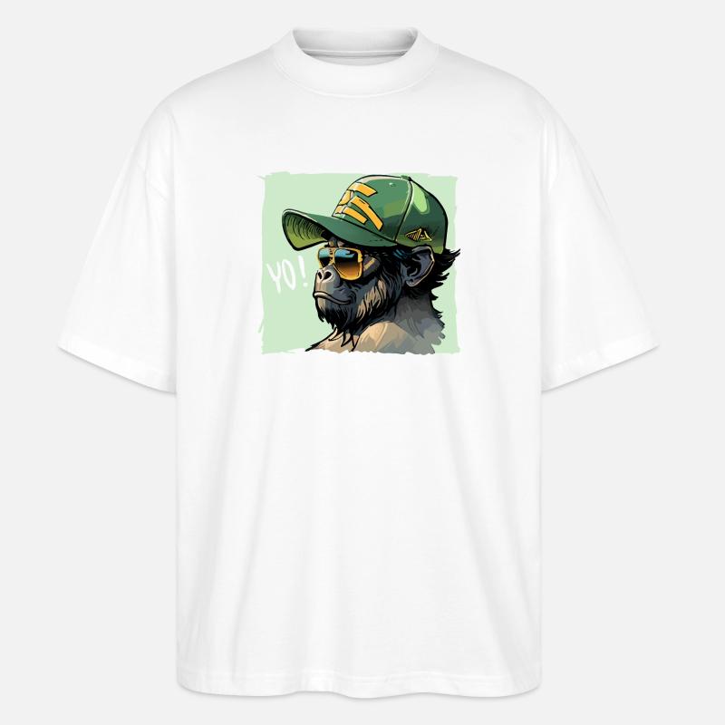 Gorilla YO! - Stanley/Stella Oversized Unisex Bio T-Shirt Blaster 2.0 - Weiß