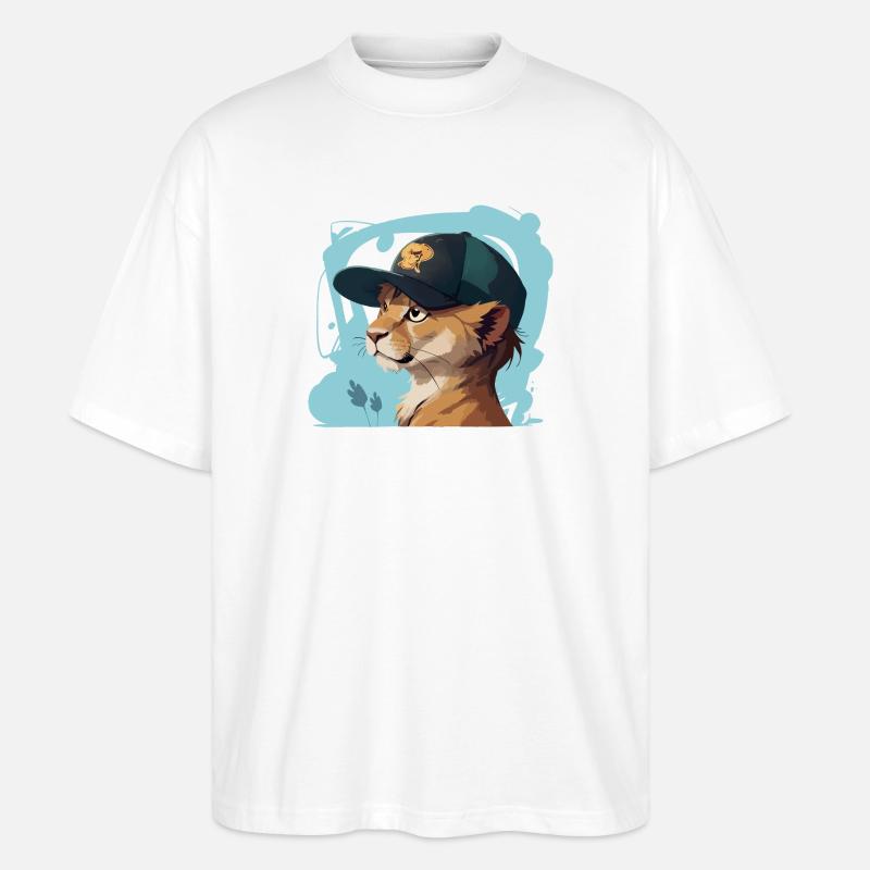Cooler Löwe - Stanley/Stella Oversized Unisex Bio T-Shirt Blaster 2.0 - Weiß