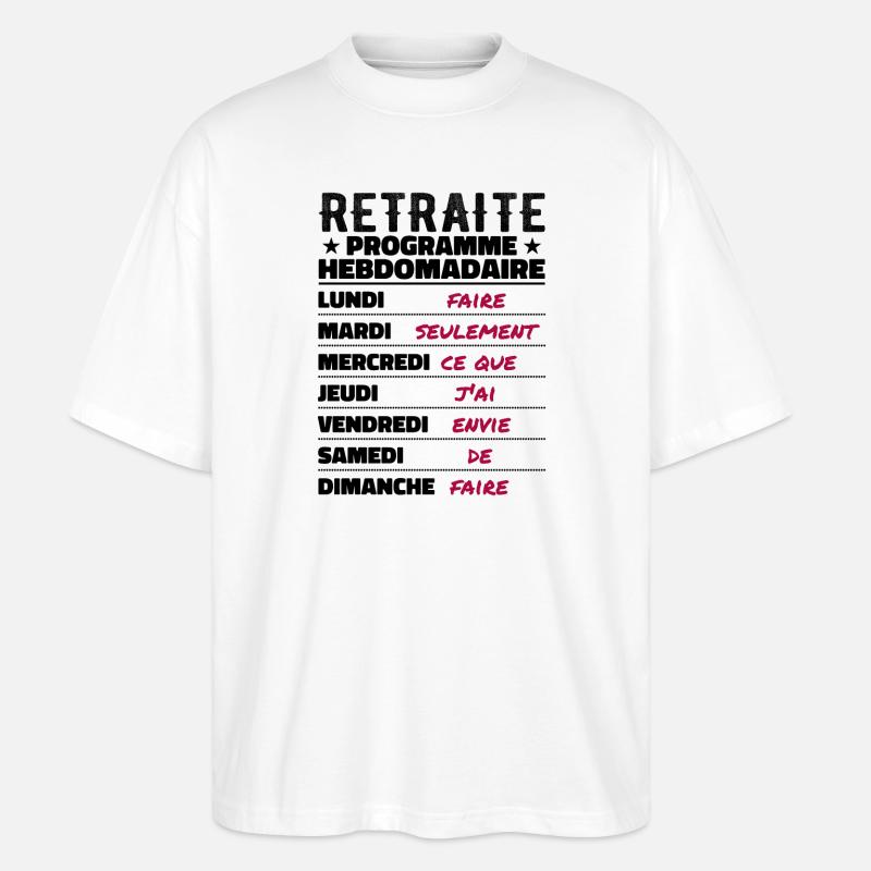 Retraite Programme Hebdomad Retraite Rigolo - T-shirt bio Blaster 2.0 coupe oversize Stanley/Stella Unisexe - blanc