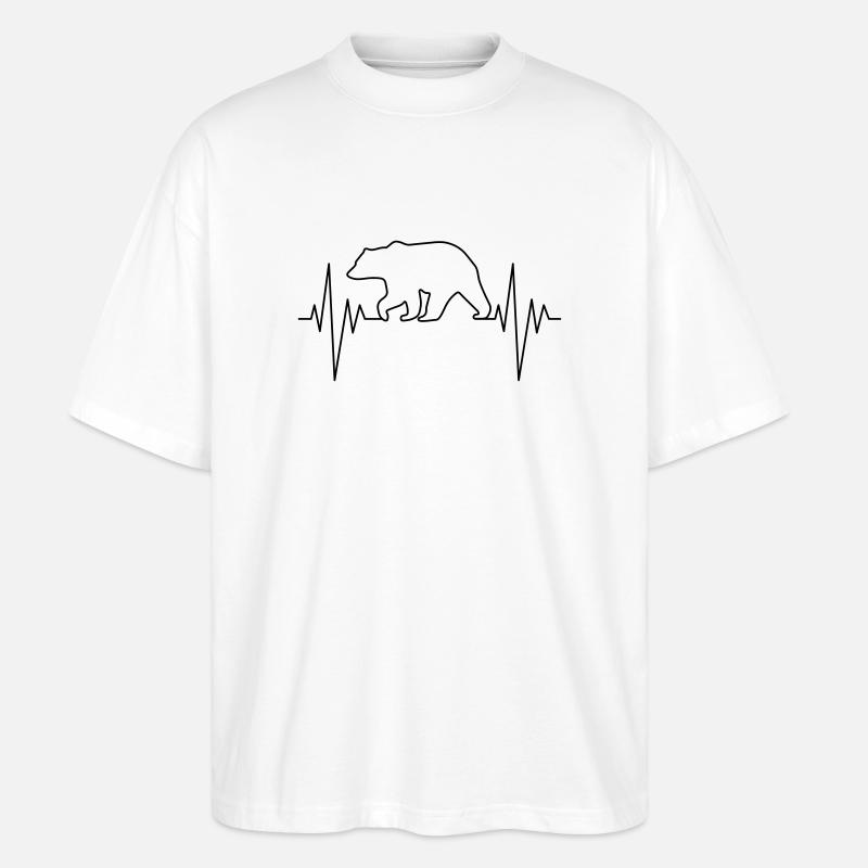 Bear Pulse - Stanley/Stella Oversized Unisex Bio T-Shirt Blaster 2.0 - Weiß