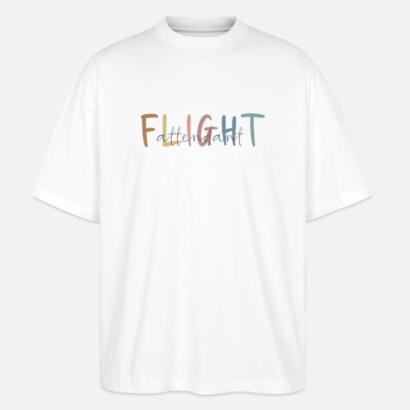 Flight Attendant Gift - Flight Attendant Gift - Stanley/Stella Oversized Unisex Organic T-shirt Blaster 2.0 - white