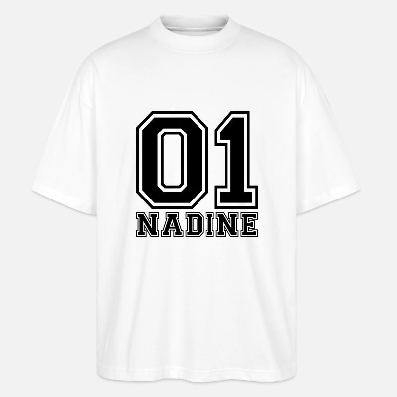 Nadine - Name - Stanley/Stella Oversized Unisex Bio T-Shirt Blaster 2.0 - Weiß