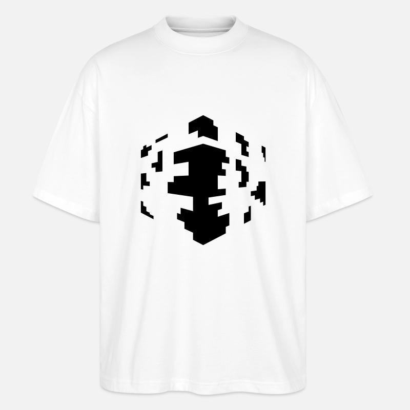 Pixel Würfel - Stanley/Stella Oversized Unisex Bio T-Shirt Blaster 2.0 - Weiß
