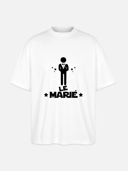 le marié,citations,message,bonhomme - T-shirt bio Blaster 2.0 coupe oversize Stanley/Stella Unisexe - blanc