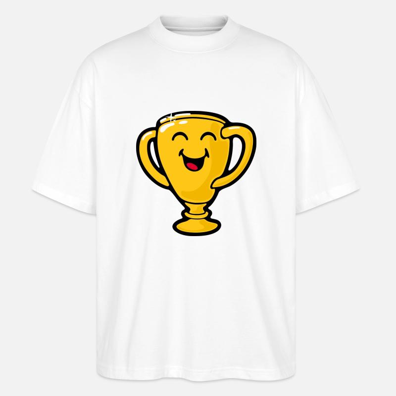Smiley Goldtrophy Giggling - Stanley/Stella Oversized Unisex Bio T-Shirt Blaster 2.0 - Weiß